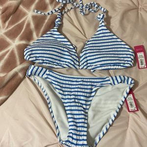 Bikini blue and white stripes nwt
